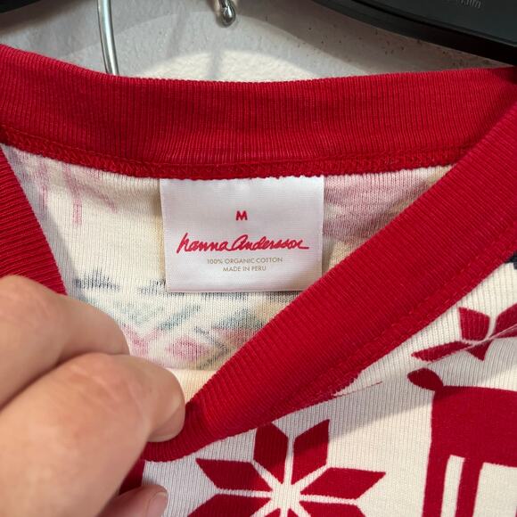 Hanna Andersson Organic Cotton Fair Isle Reindeer Holiday Pajama Set M - Picture 7 of 7
